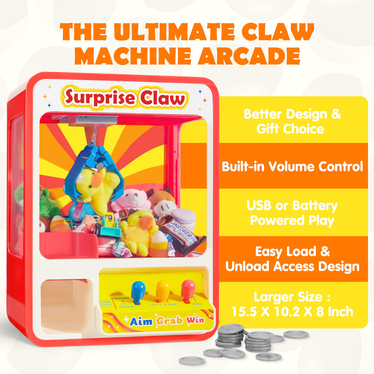 Claw Machine Arcade Toy with LED Light C2355