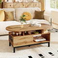 47" Oval Wood Coffee Table with Storage Z149296