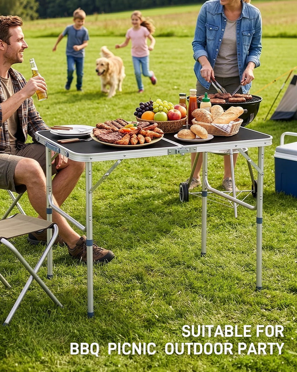 Portable Folding Camping Table Black V3534