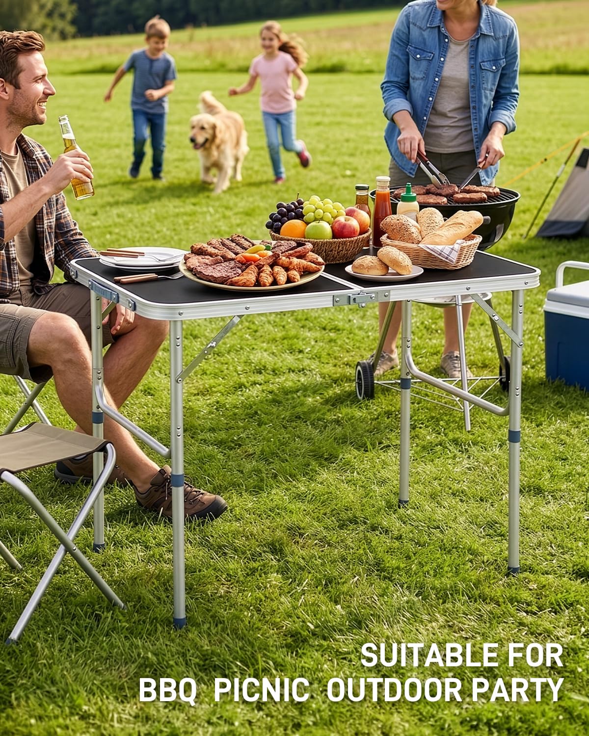 Portable Folding Camping Table Black V3534