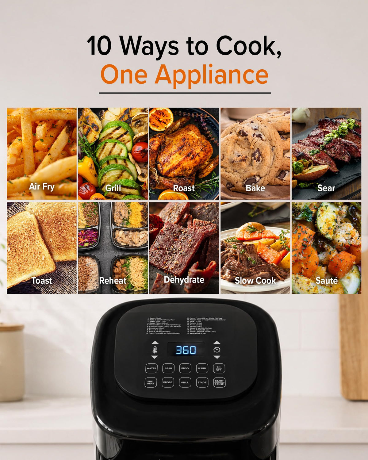 10-in-1 Air Fryer with Smart Probe P72517