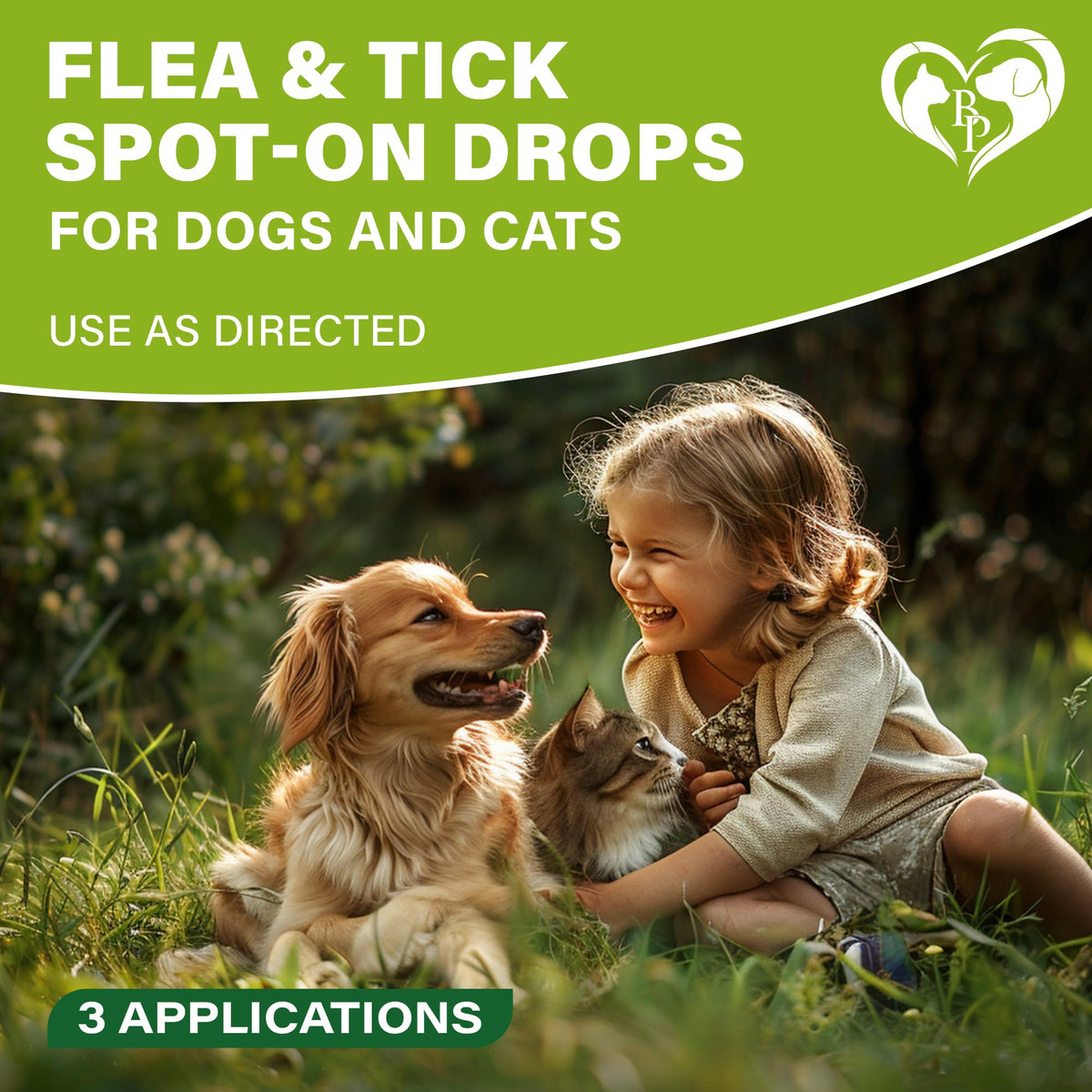 Flea & Tick Spot-On Drops for Dogs and Cats 3 Supply Pack Y777350