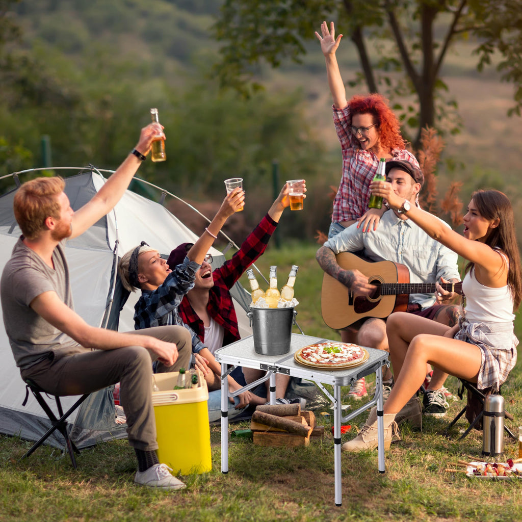 Adjustable Height Small Folding Camp Table B90842
