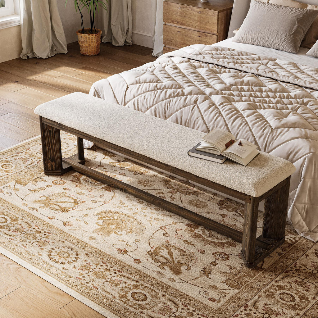 Upholstered Bench with Cushion T7360