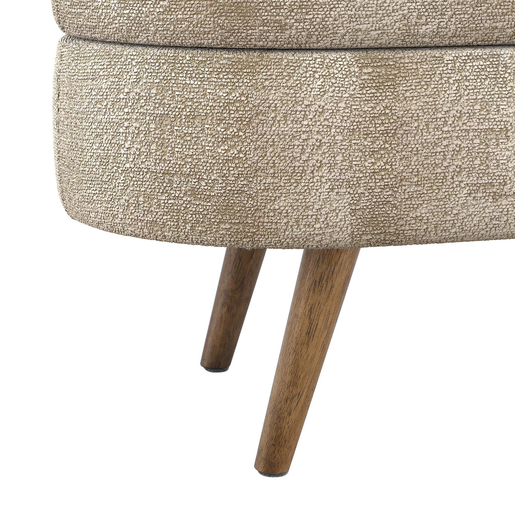Oval Storage Bench with Rubber Wood Legs Y5493