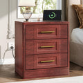 Walnut Nightstand with Charger Station R894