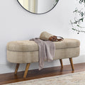 Oval Storage Bench with Rubber Wood Legs Y5493