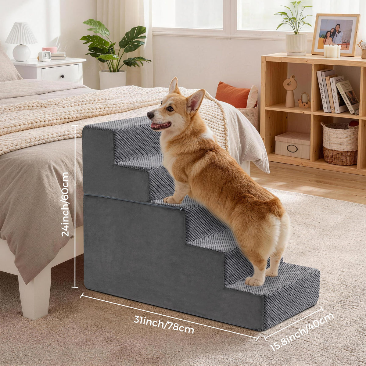Detachable Non-Slip Grey Dog Stairs I370