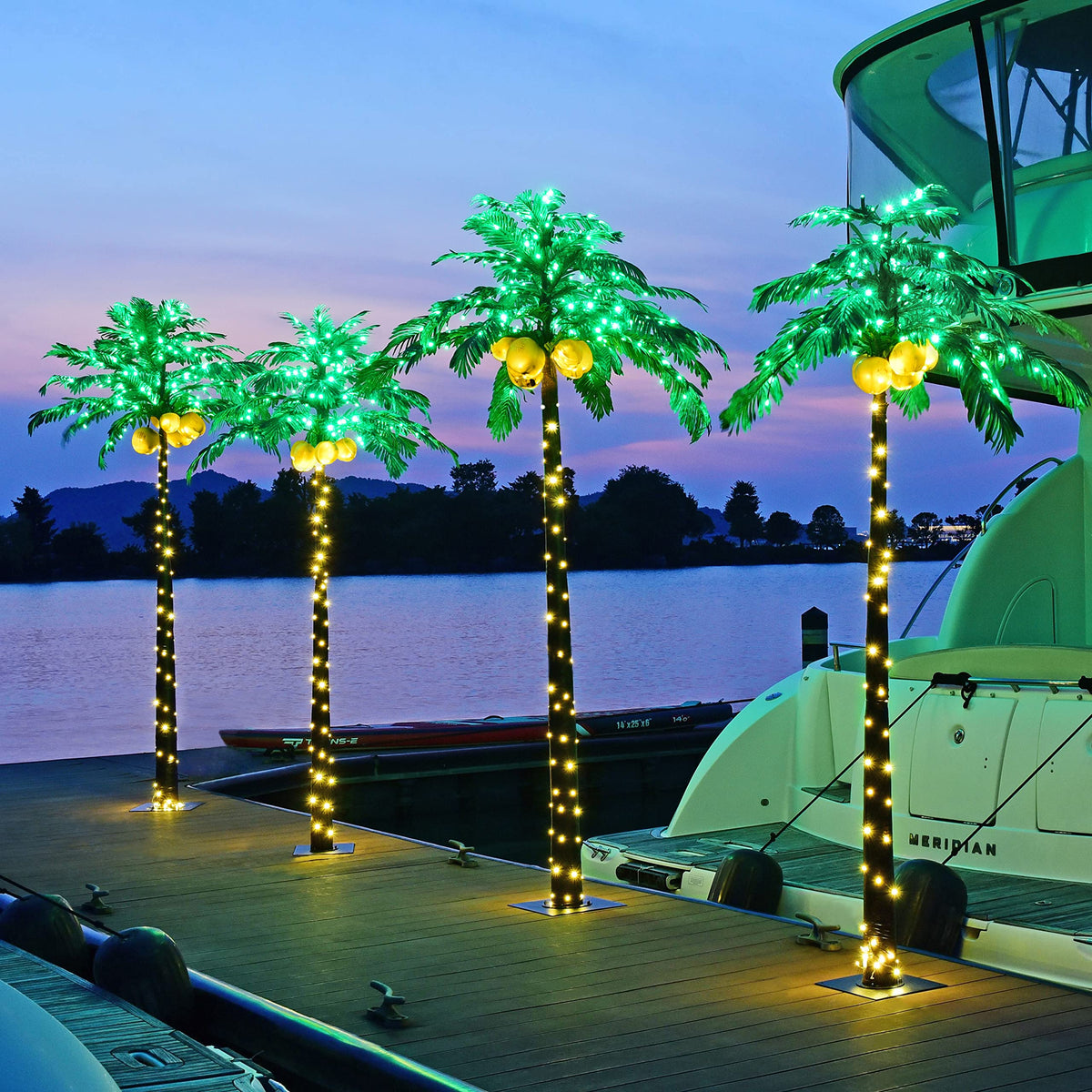 8FT Artificial Lighted Palm Tree with 256 LED Lights L816156