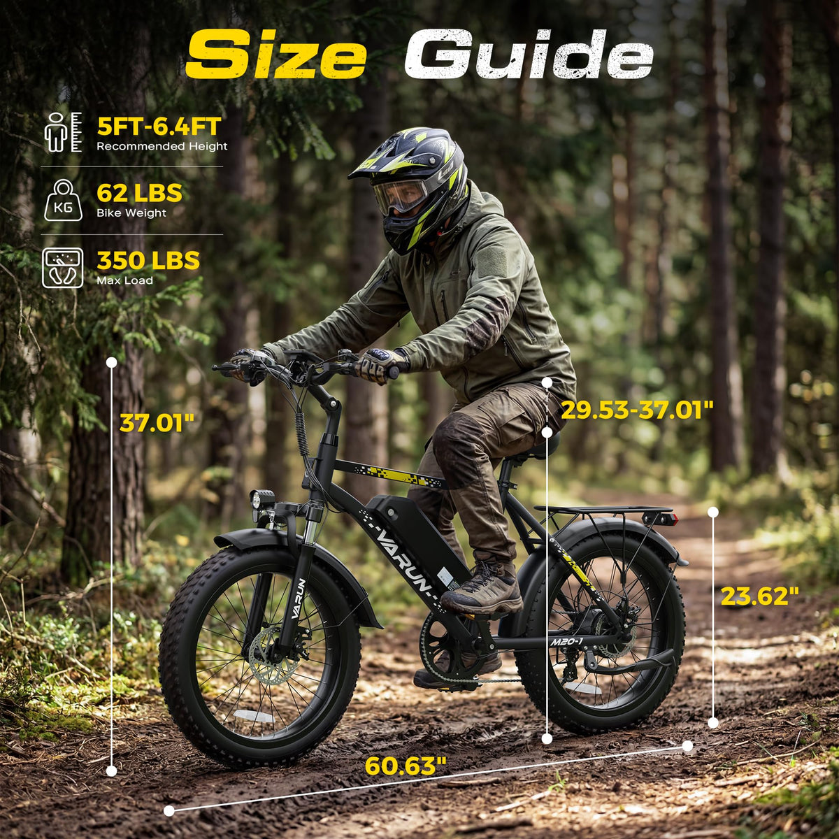 1000W Peak Motor 60+ Miles Fat Tire Electric Bike G9261